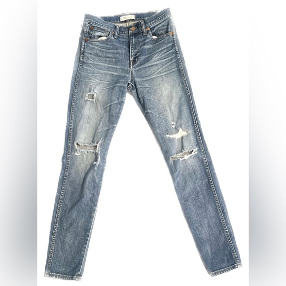 MADEWELL 9" High Rise Skinny Jeans Rip and Repair Edition Blue Denim Jeans Sz 27 - Picture 2 of 13